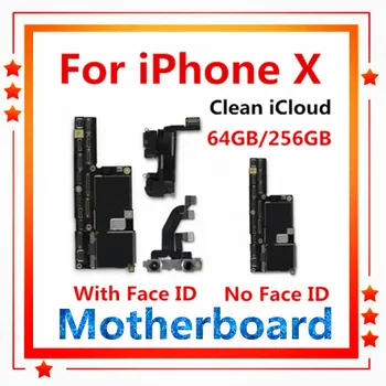 

For iPhone X Motherboard With/withtout Face ID Original for iPhone X mainboard Factory Unlock Tested 64gb/256gb for replacement