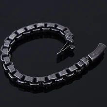 10 дюймов 25,5 см длина 9 мм Толстая коробка браслет цепочка Мужские Винтажные браслеты из нержавеющей стали s крутые ювелирные изделия для лучших друзей Новинка