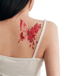 15 Sheets 3D Waterproof Men Women Clavicle Temporary Tattoos Party Decals Flower Butterfly Tattoo Stickers