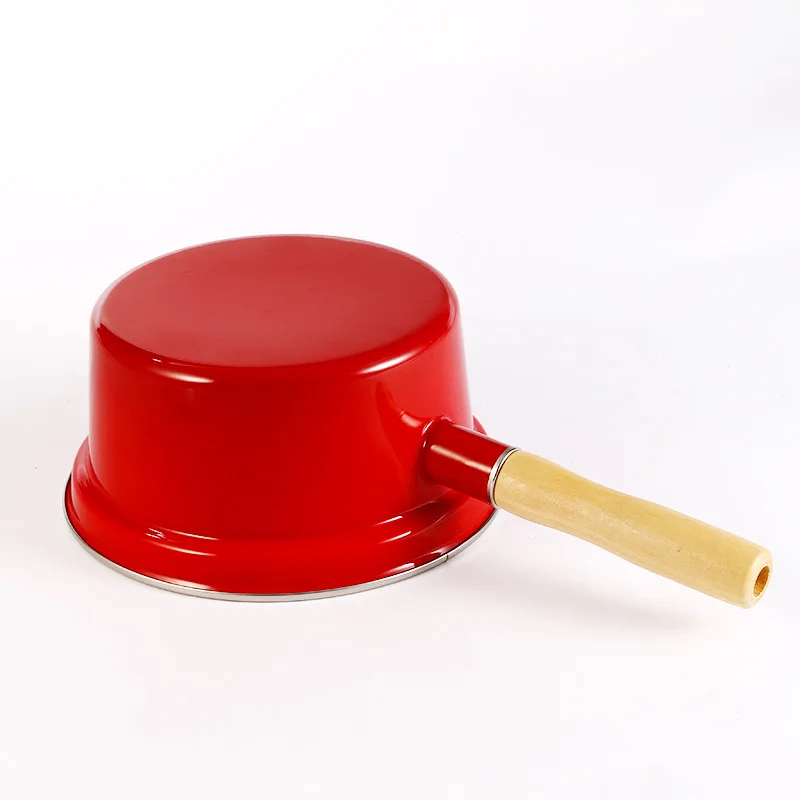  18CM red high quality Soup Pot Saucepan Portable Stockpot Milk Heating Nonstick Cooking Pan Kitchen - 4000210303716