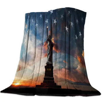 

American Independence Day Soft Fleece Throw Blanket Blanket Fleece Blanket Sofa/Bed/Plane Travel Plaids Bedding Towel