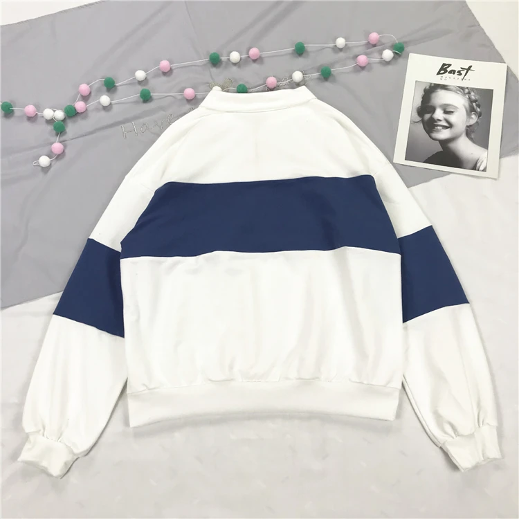 Merry Pretty, женские толстовки с буквенным принтом, из кусков, толстовки,, зимние, длинный рукав, воротник поло, пуловеры, свободный спортивный костюм