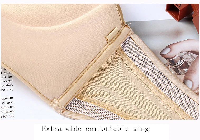 Women Thin And Thick Non-slip Strapless Invisible Bra Wedding Underwear Female Tube Top Super Boost Push-ups Bra AB Cup