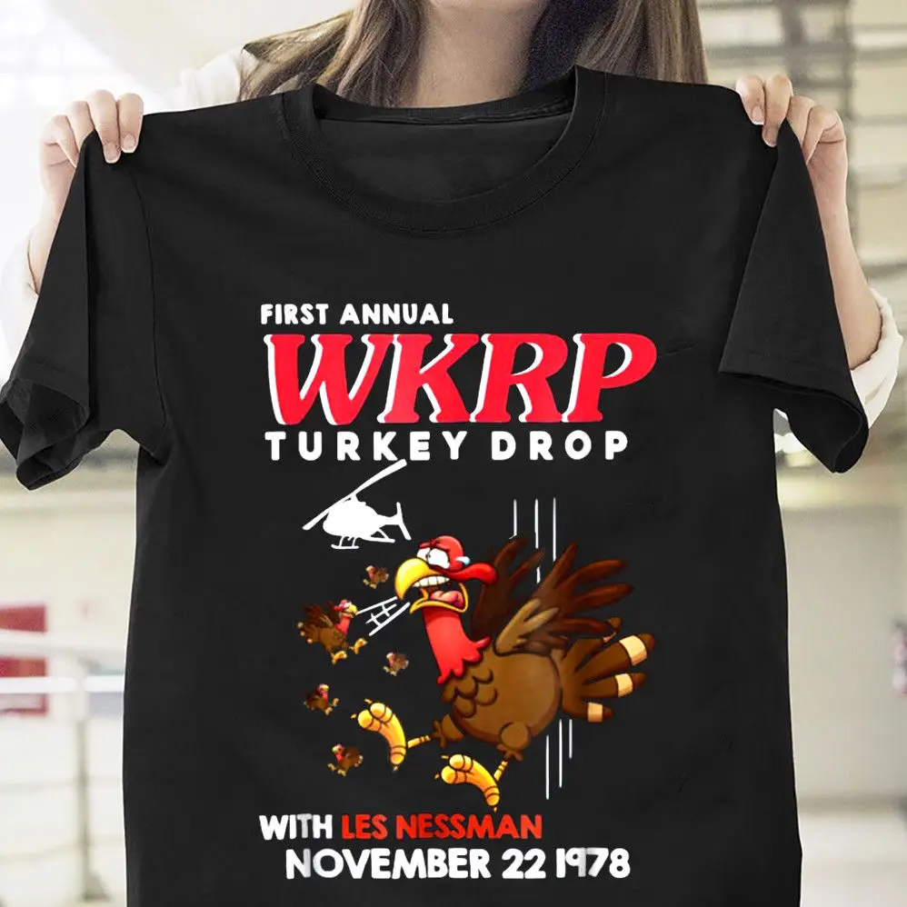 WKRP в Цинциннати Турция падение с Les Nessman Nov 22 Футболка мужская мультяшная Мужская