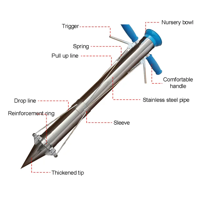 Rozsdamentes Acél Hagymát Ültetvényes Szerszámok És Zöldség Palánta Transzplanter Két Fogantyú Ajándékbab Vetőgéppel