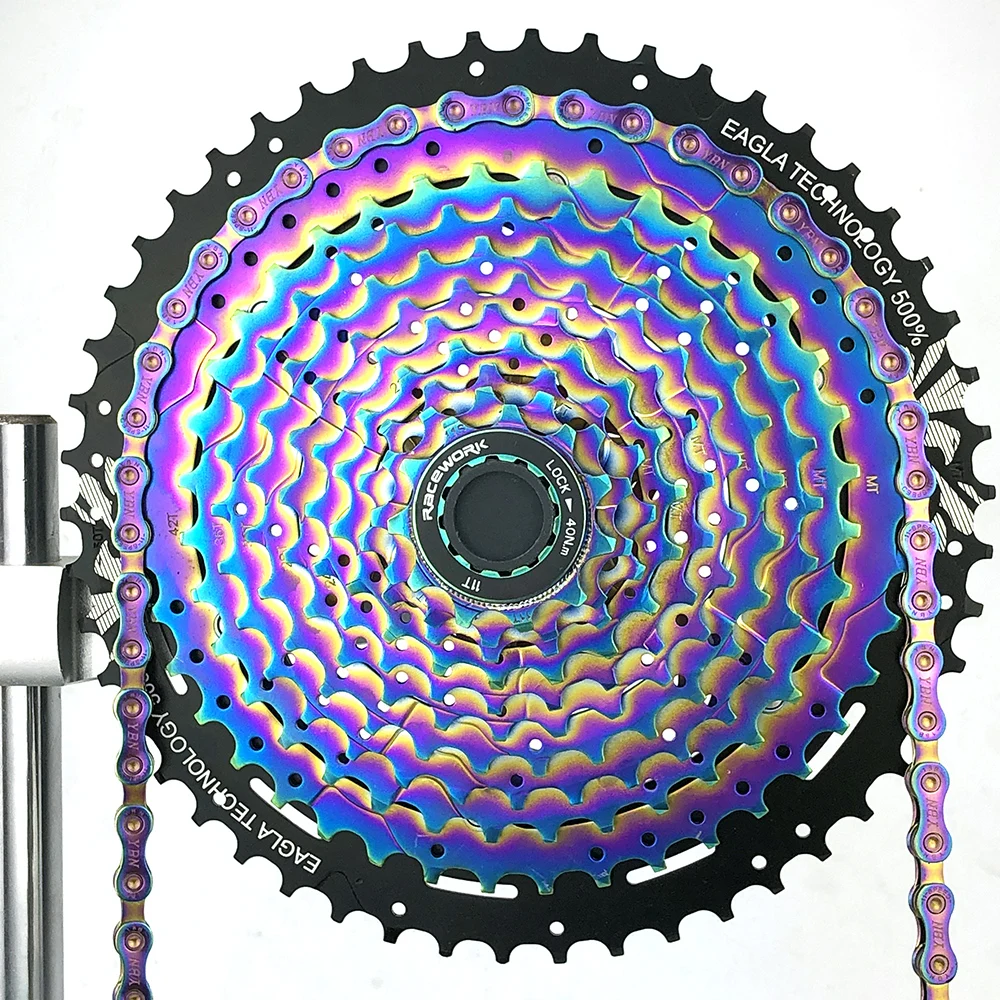 Горный велосипед 11 скоростей кассета 11-50 т Радуга MTB велосипед 11 в маховик Звездочка для shimano XT M8000 - Цвет: Cassette Aan Chain