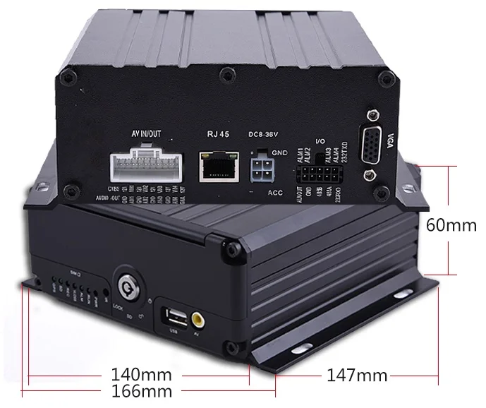 Trailer Truck Taxi School Bus AHD 720P HDD SD Card 4Ch Mobile DVR