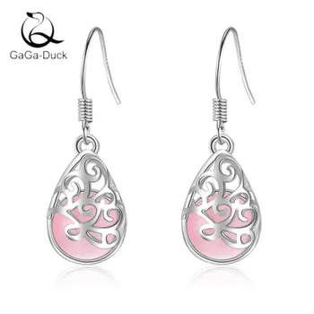 

New Fashion Jewelry Popular 925 Sterling Silver Not Allergic Moonlight Opal Love Wishing Pool Exquisite Dangle Earrings E324