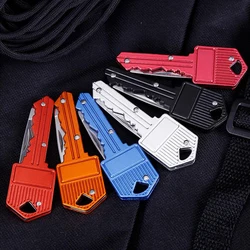 EDC Mini porte clé couteau multi fruits lame 5cm, porte clés outils de coupe de poche pliables lettre ouverte outils de survie Camping en plein air 1 pièce 