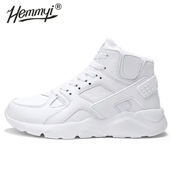 

Hemmyi 2019 New Men Sneakers Trend Style High-top Men Basketball Shoes Outdoor Sports Shoes White Basket Size 39-46