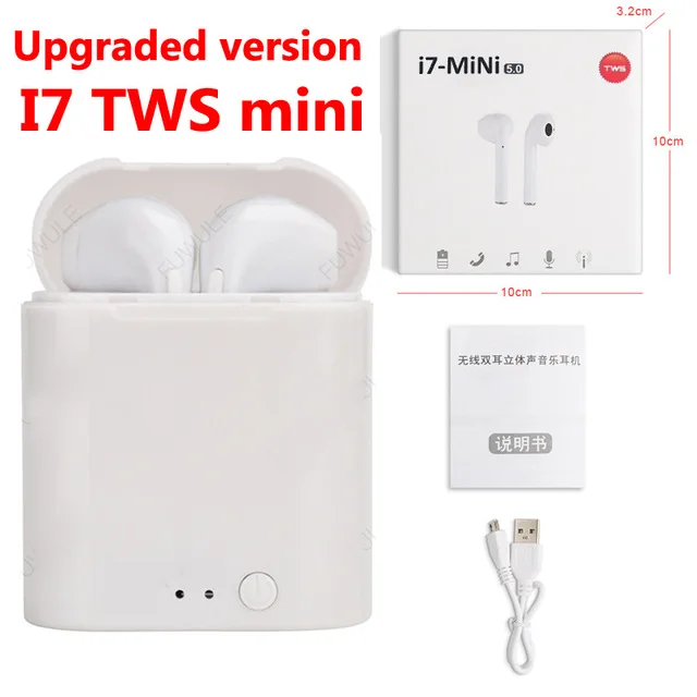 I7 mini WHITE WPAIER I7S TWS Bluetooth наушники портативные беспроводные наушники с зарядной коробкой Мини bluetooth гарнитуры универсальные наушники - Цвет: I7 mini WHITE