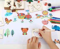 Children Baby Learning Drawing Tools For Graffiti Boys And Girls Painting Template Set Cartoon Toys 2021