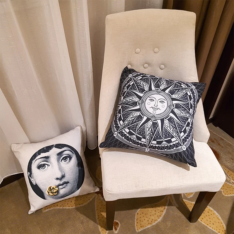 Ретро rosenthal Piero fornasetti в европейском стиле декоративная подушка, подушка с сердцевина из хлопчатобумажной пряжи подушка для офисного кресла Винтаж декоративная подушка для дома