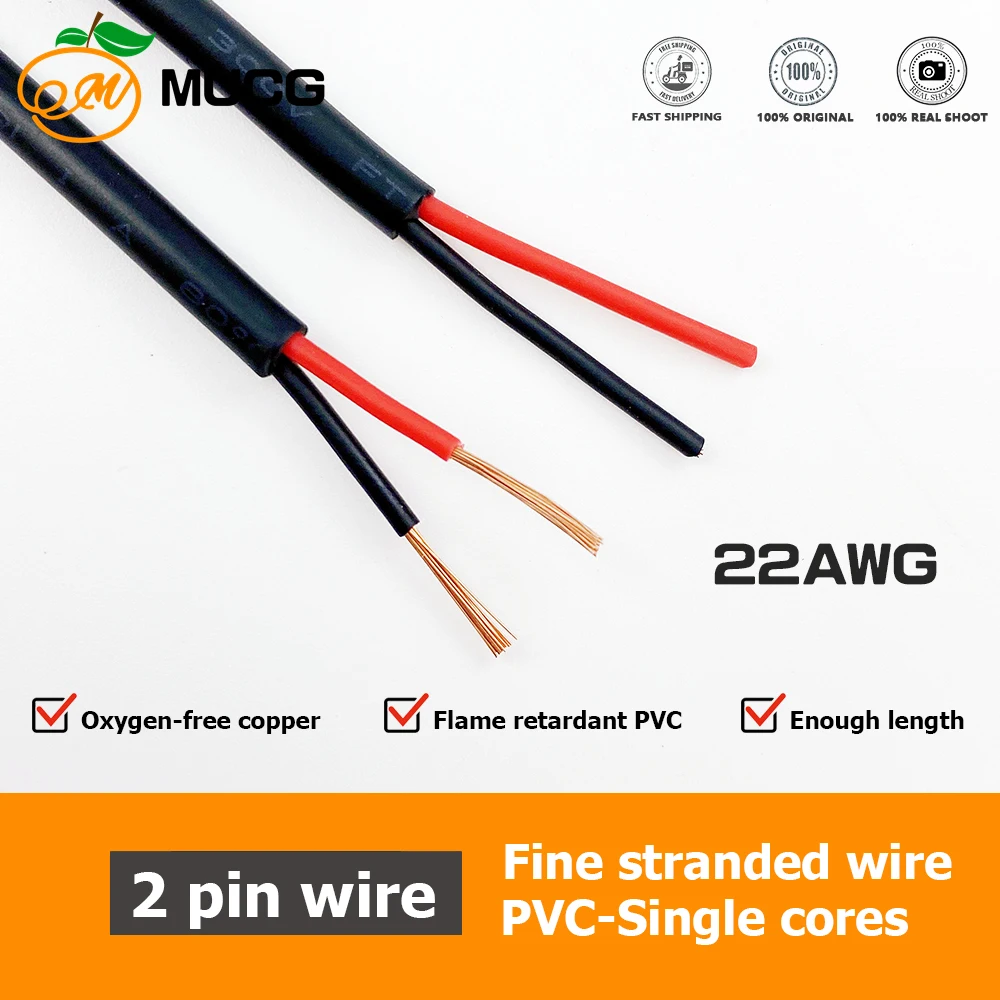 2 3 4 pin cable red black Copper wire Strand Sheath wires led DC 5v 12V PVC Car Power Electronic cables 16 18 20 22 24 26 28 awg