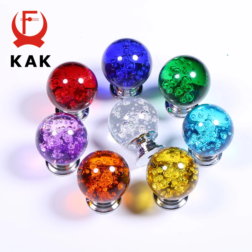 Kak 30mm Crystal Ball Furniture Knobs Kitchen Cupboard Door Pulls