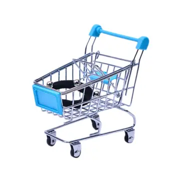 

Mini Supermarket Hand Trolley Shopping Utility Cart Storage Basket Pretend Kids K4UA