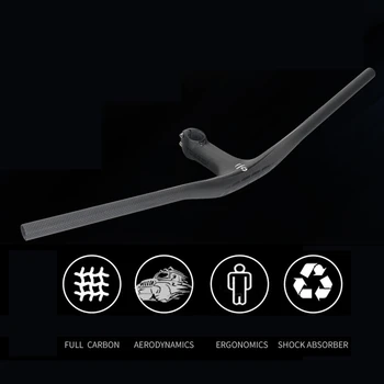 

TOSEEK Bike Handlebar Full Carbon Mountain Bike Handle Bar 3K 720mm Raised Handlebar Bike Parts