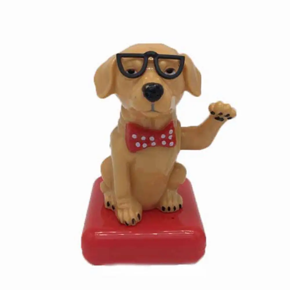 

Yfashion Solar Energy Ornanment in Car Automatic Swinging Lucky Dog Car Interior Decoration