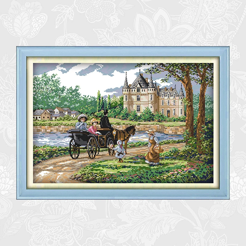 

Joy Sunday Suburban Scenery Patterns Counted Cross Stitch kit Sale DMC Embroidery Set DIY Handmade Home Decoration Crafts