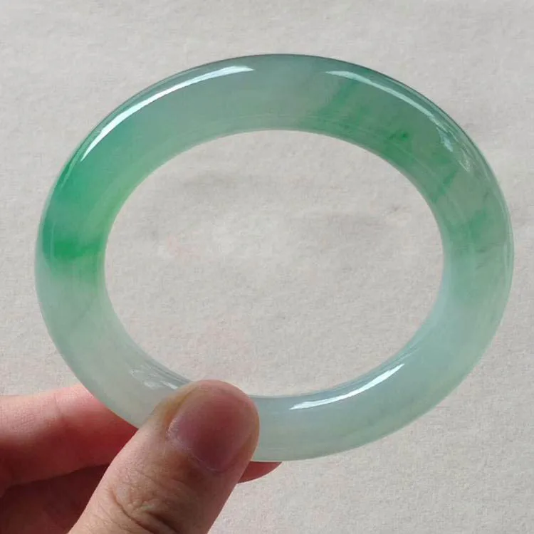 Натуральный Сертифицированный изумруд ледяной зеленый жадеит нефрит браслет ручной работы 56-61 мм