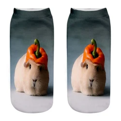 Women's New 3D Printing Funny Hamster Socks Unisex Cute Cartoon Short Ankle Socks Mouse Daily Life Series Socks Drosphip