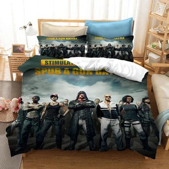 

Gaming Games PUBG Bedding Set Bedroom Decor Boys Gift Hypoallergenic Quilt Cover 1PC Duvet Cover with Pillowcase Dropship