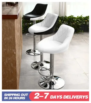 

2pcs/Set Bar Chair Modern European Kitchen Leather Chair Height Adjustable Pneumatic Leisure Hand Hold Bar Chairs HWC