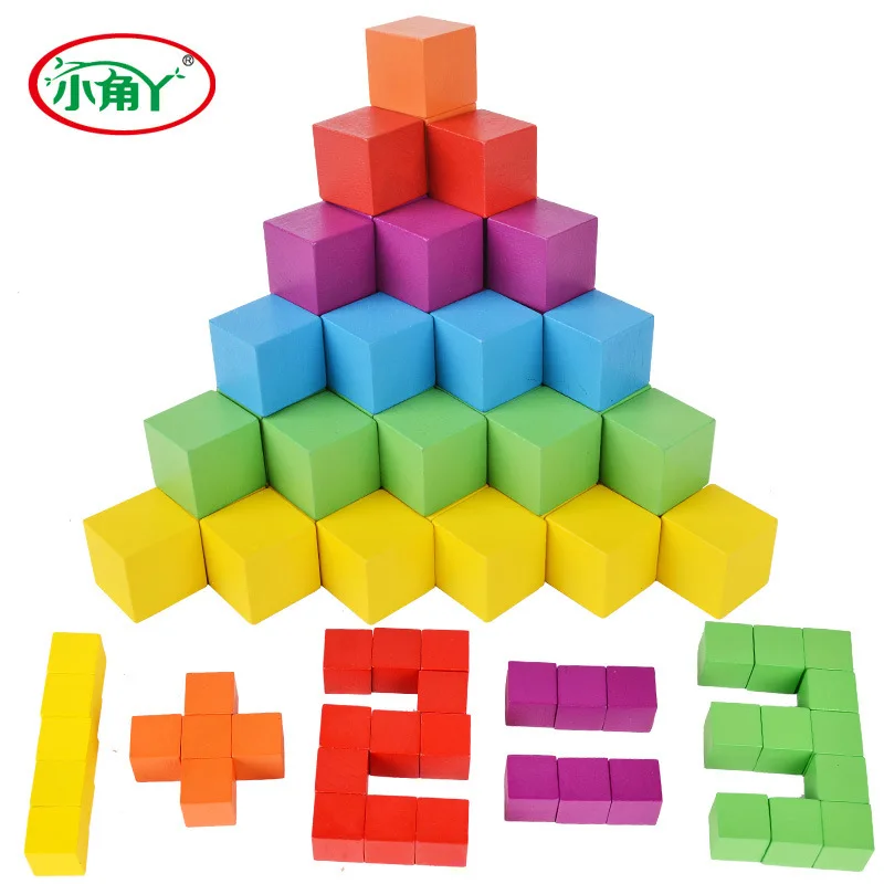 

Children Wooden 100 Tablets Cube Building Blocks Environmentally Friendly Color Building Blocks Baby Educational Early Childhood