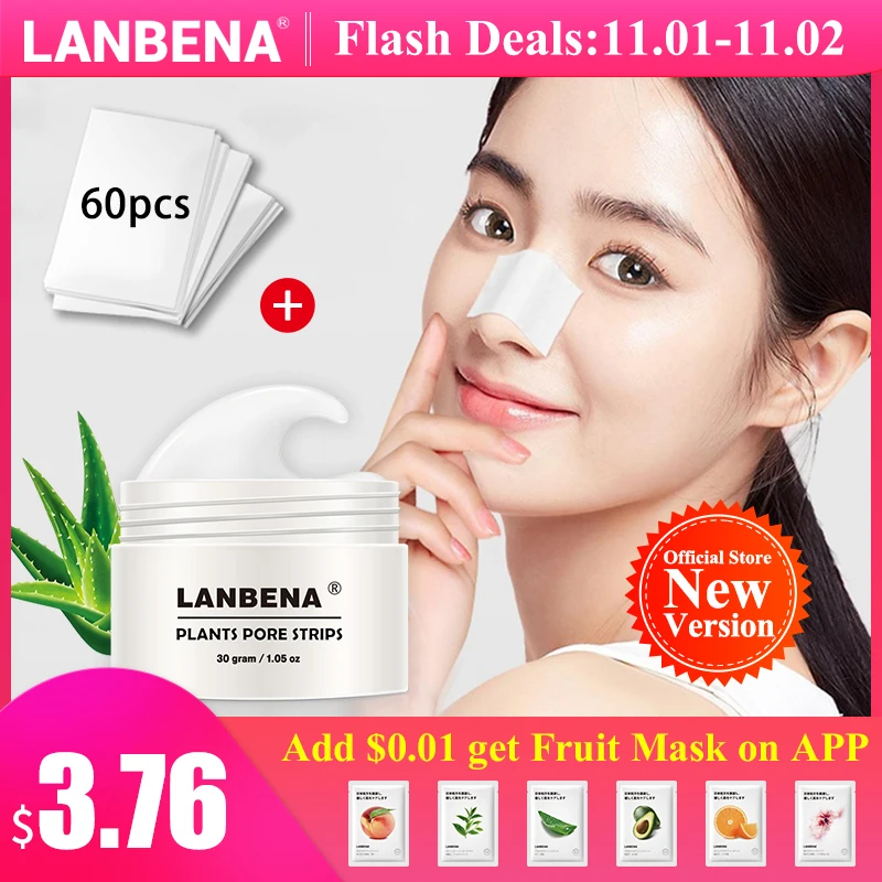 

LANBENA Blackhead Remover Nose Mask Pore Strip Black Mask Peeling Acne Treatment Deep Cleansing Face Mask Oil Control Skin Care