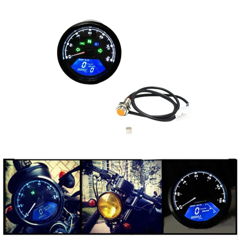 SLGJMP светодиодный цифровой индикатор для мотоцикла Тахометр одометр Compteur Moto инструмент Многофункциональный измеритель цифровой спидометр