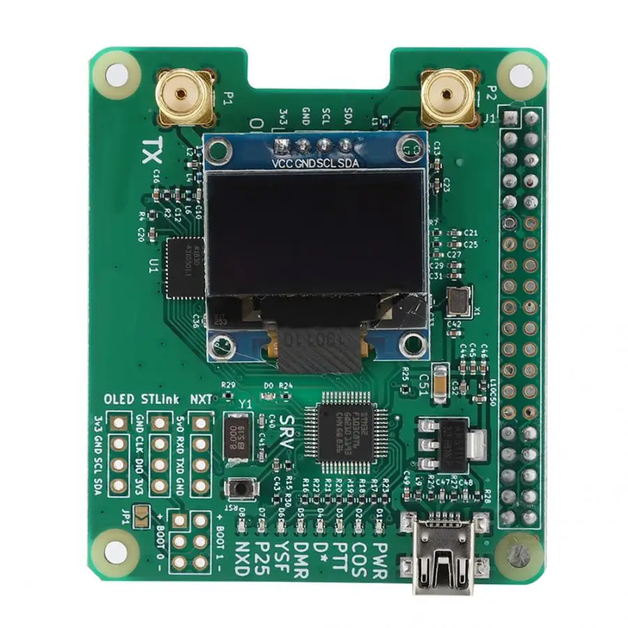 V1.3 для MMDVM HS Dual Hat дуплексный модуль точки доступа+ OLED+ антенна поддержка для P25/DMR/YSF динамика