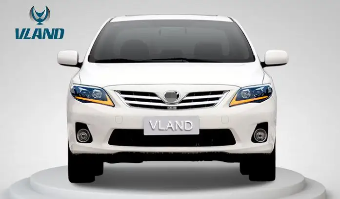VLAND завод для автомобильных фар для COROLLA светодиодный дизайн головная лампа 2011 2012 2013 с поворотным сигналом+ DRL+ Play and Plug