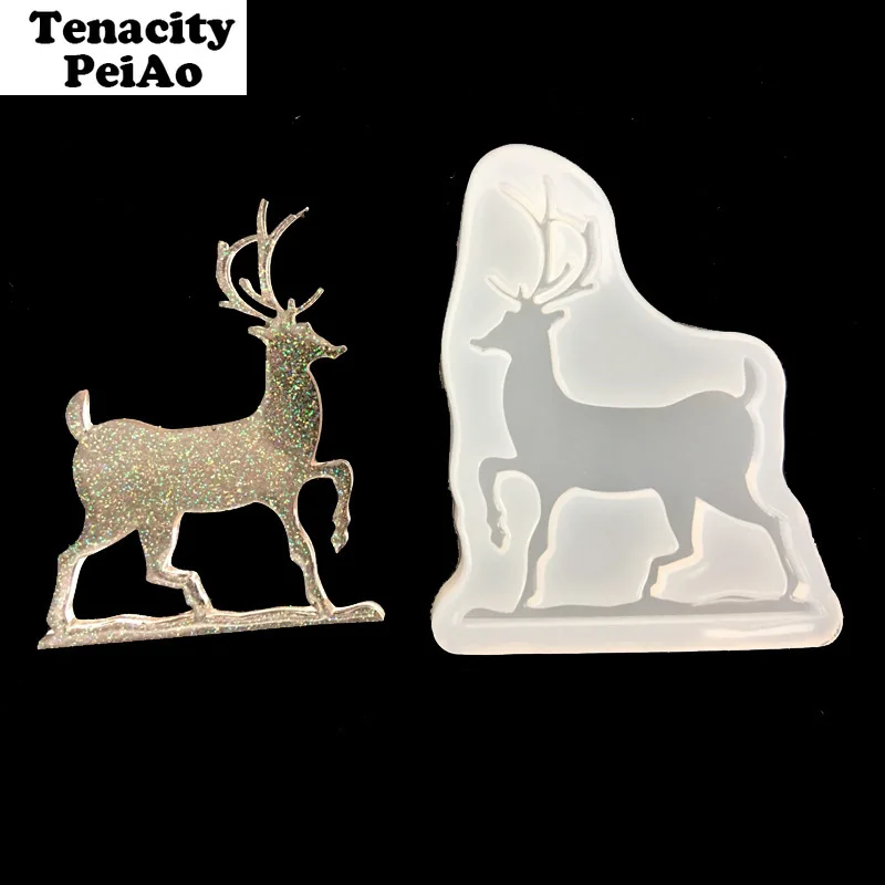 Transparent Epoxy Uv Resin Molds Silicone Mold reindeer Style for Pendant Jewelry Tools