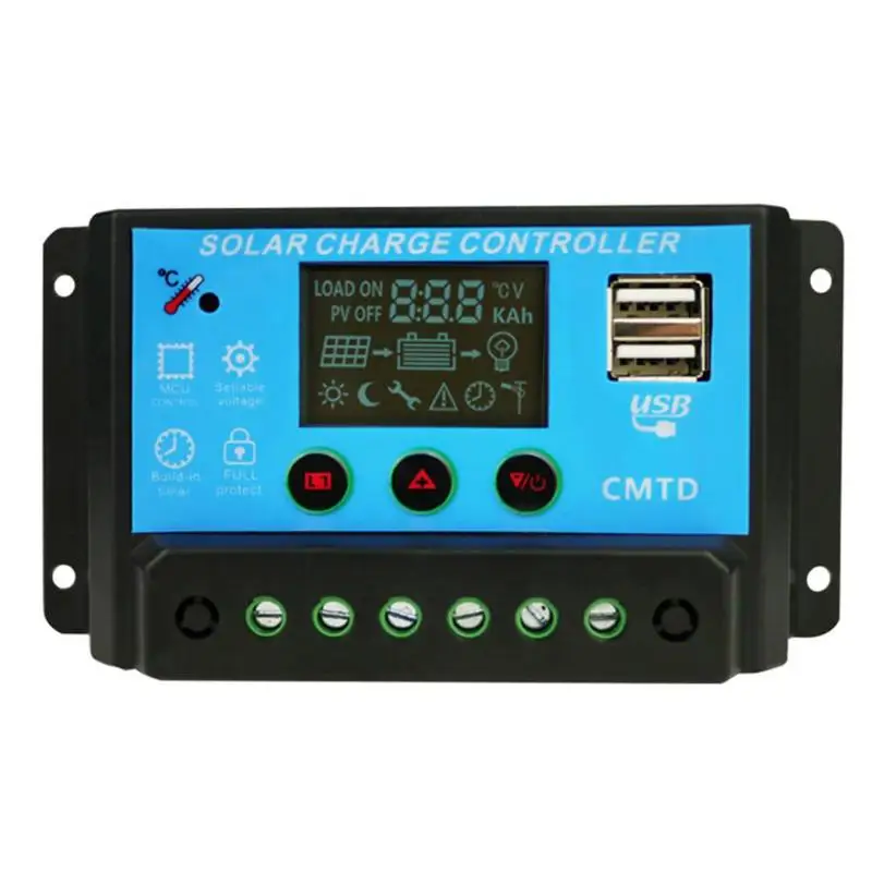 20A 12V 24V Авто блок управления установкой на солнечной батарее практические безопасности модный прочный Панели солнечные регулятор Dual USB ШИМ-контроллеры