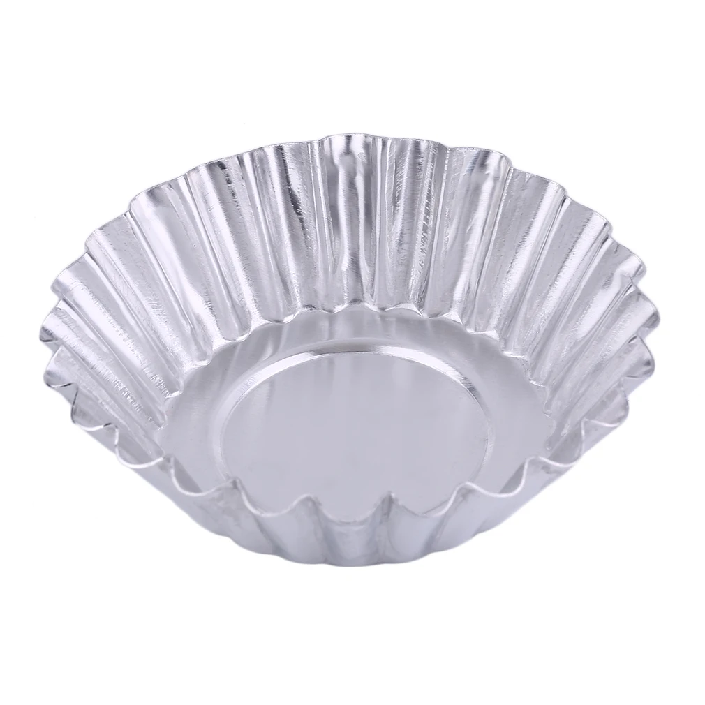 

Newest Flower Shape Practical Egg Tart Aluminum Cupcake Cake Cookie Mold Professional Lined Mould Kitchen Tin Baking Tools