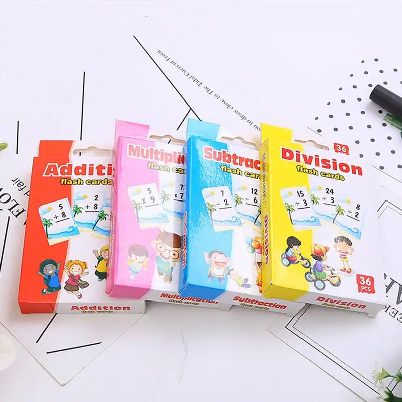 

4Pcs Kids Math Learning Card Arithmetic Cards Kids Early Learning Cards Educational Cards