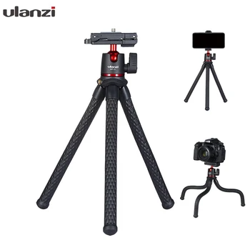

Ulanzi MT-11 Octopus Flexible 1.2KG Payload Black Tripod with 2 in 1 Phone Clip for DSLR Camera Smartphone Mobile Phone Tripods