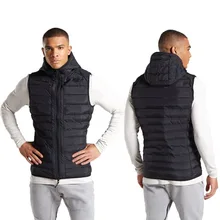 Muscle Brother, осенне-зимний спортивный жилет с хлопковой подкладкой для фитнеса, для тренировок на открытом воздухе, мужской плотный однотонный жилет с капюшоном