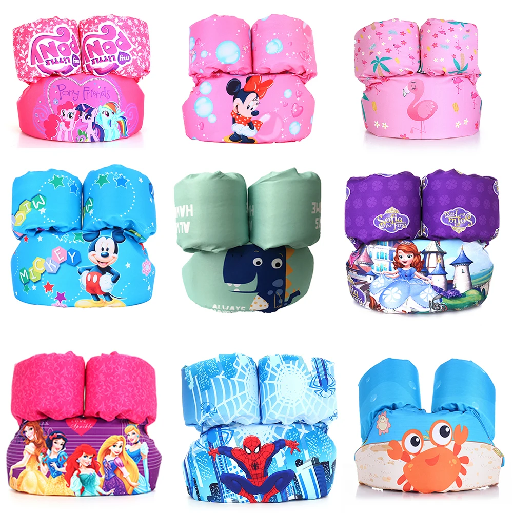 

2020 new puddle jumper kids baby life vest swim rings Foam Cartoon Baby Arm Ring buoyancy vest swimmin circle pool accessories