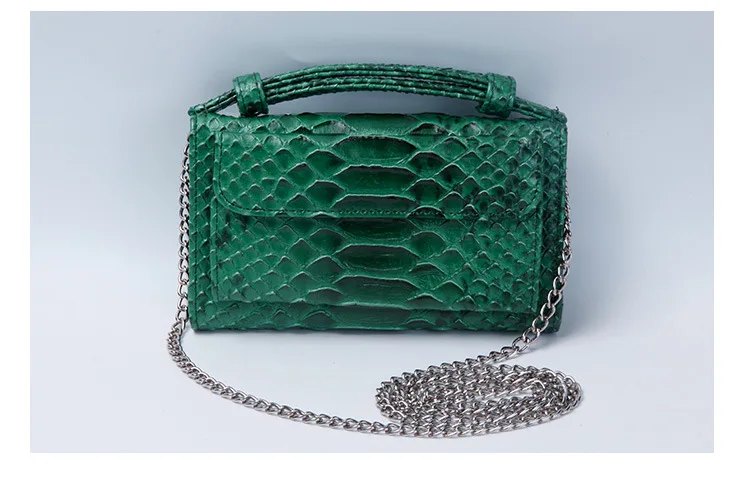 Зеленый клатч со змеиным узором, женская сумочка на цепочке, многофункциональный кошелек, женская модная сумка на плечо со змеиным узором, кошелек с цепочкой