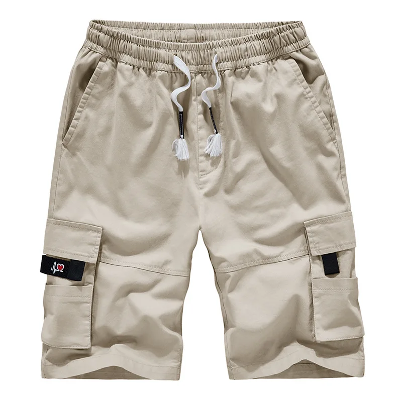 

ICPANS Plus Size XXXL 4XL -8XL Drawstring Knee Length Mens Shorts With Many Pockets 2019 Summer Cargo Casual Shorts Men