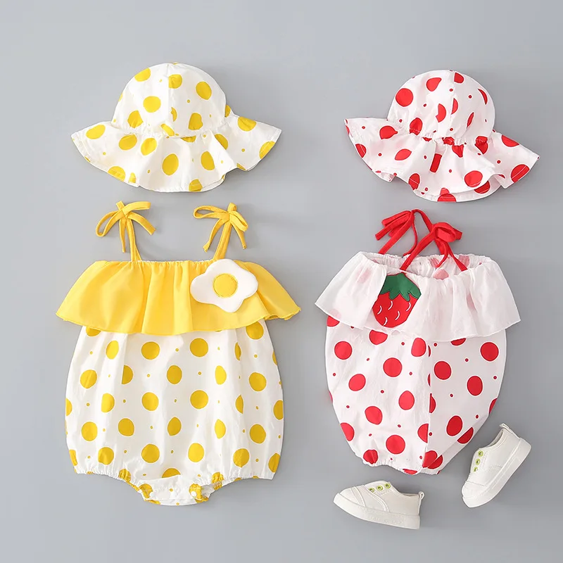 

Baby Bodysuit Summer Cartoon Baby Girls Clothes Sling Twins Newborn Baby Romper Clothes For Girl Jumpsuit Clothes 0 3 6 24 Month