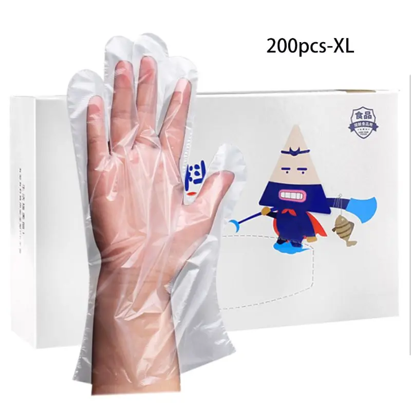 

200pcs Vinyl Disposable Gloves Powder Free Latex Free For Adult Kitchen Gloves