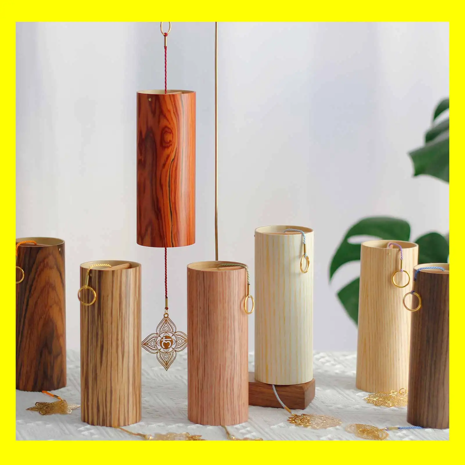 Chakra Chimes Natural Bamboo Wind Meditation Chord Windchime Windbell for Outdoor Garden Patio Home Decoration Zen | Спорт и