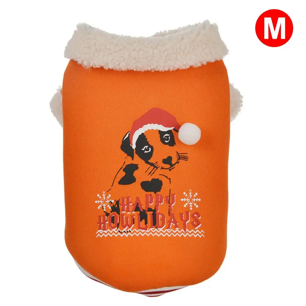 Orange M Одежда для собак на осень и зиму, теплые куртки для собак, щенков, Рождественская одежда, толстовки для маленьких средних собак, щенков - Цвет: Orange M