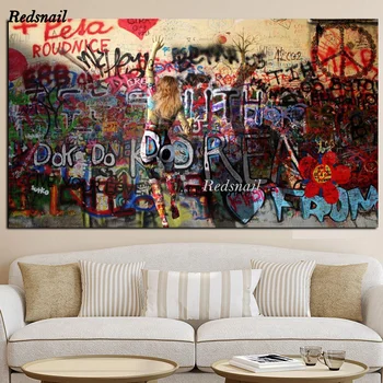 

large 5D DIY Diamond Painting Abstract Woman Graffiti Street Full Drill Rhinestone Patterns mosaic Embroidery Home Decor EE1061