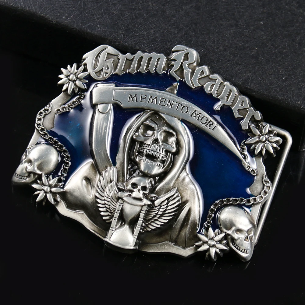 Пряжка для ремня Western Grim Reaper Мужская крутая металлическая пряжка в виде черепа