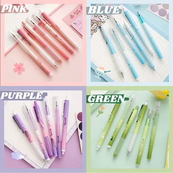 

Girl's heart gel pen cute super cute Korean version creative Japanese press black pen kawaii stationery 6 packs