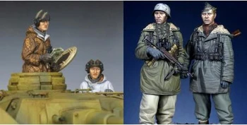 

Assembly Unpainted Scale 1/35 Panzer Crew include 4 man Historical toy Resin Model Miniature Kit