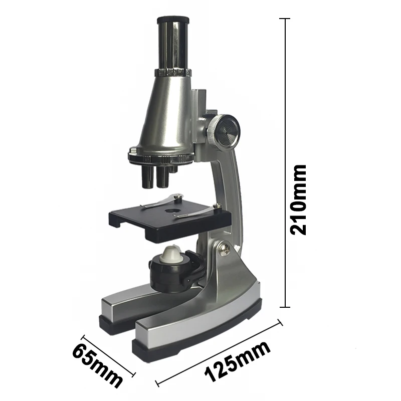 Monocular Microscope 300X Portable Educational Microscope for Children Kids Students Gift Toy Tool with LED + Reflecting Mirror